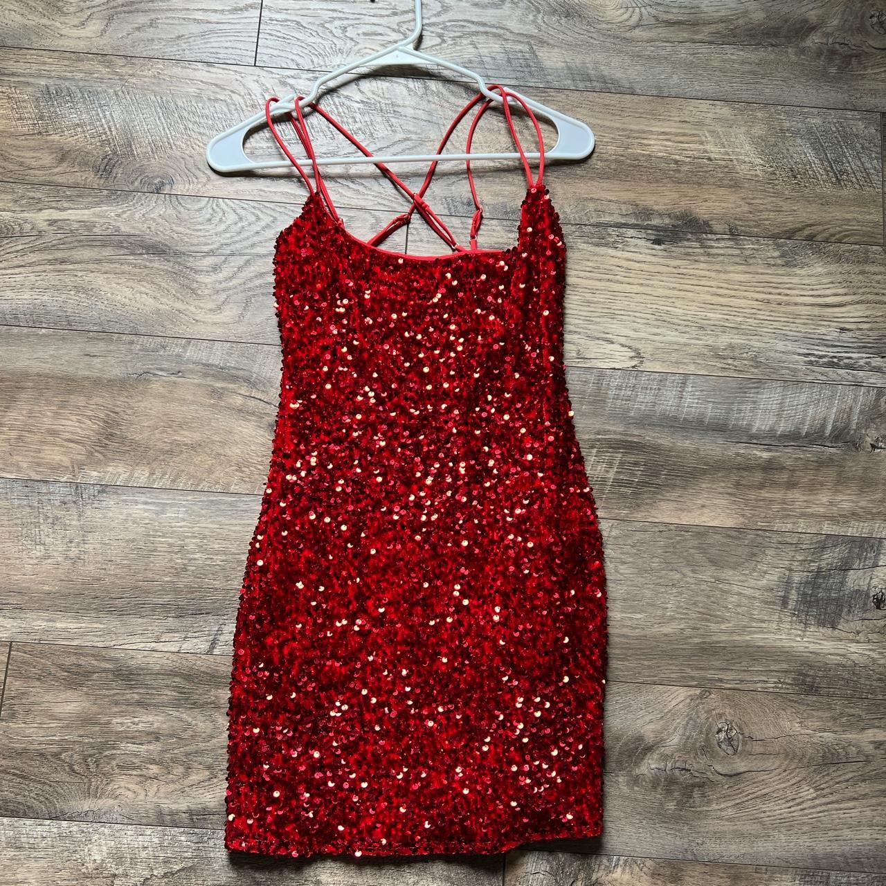 Zaful red sequin 2025 dress