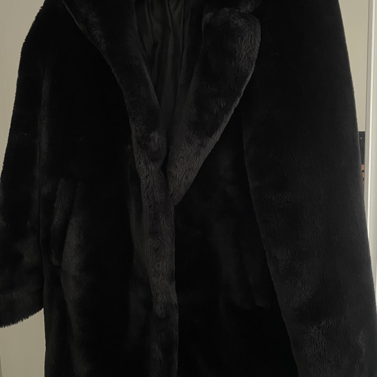 Primark black fur coat Very soft fur Worn once XS