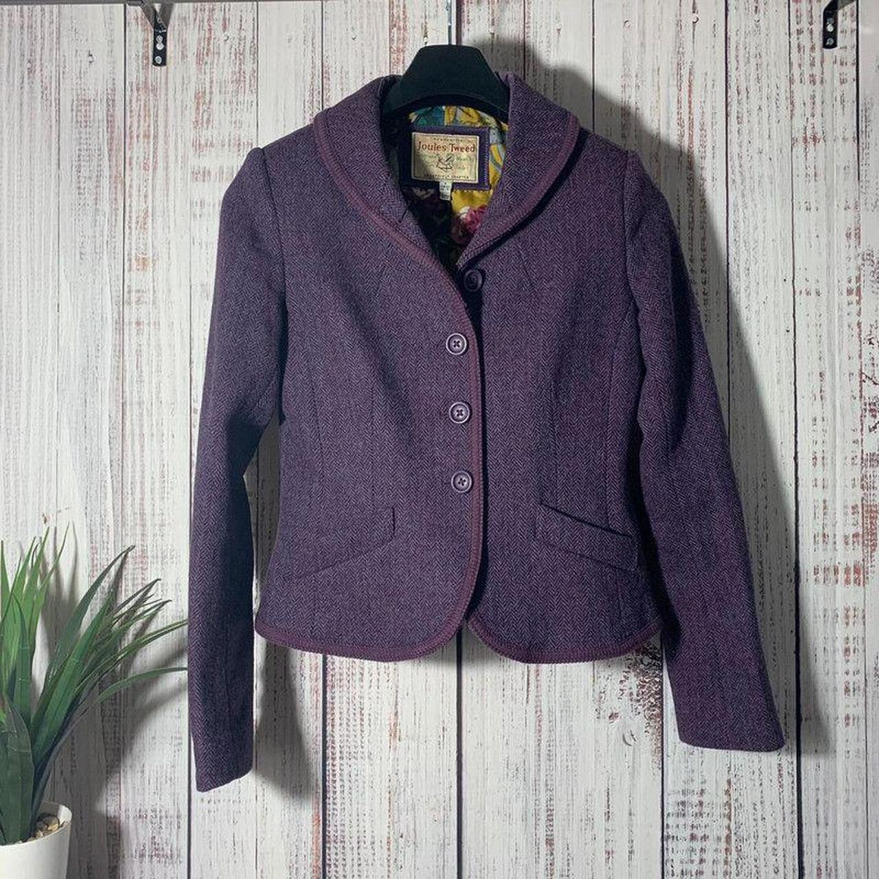 Joules lilac tweed blazer hotsell