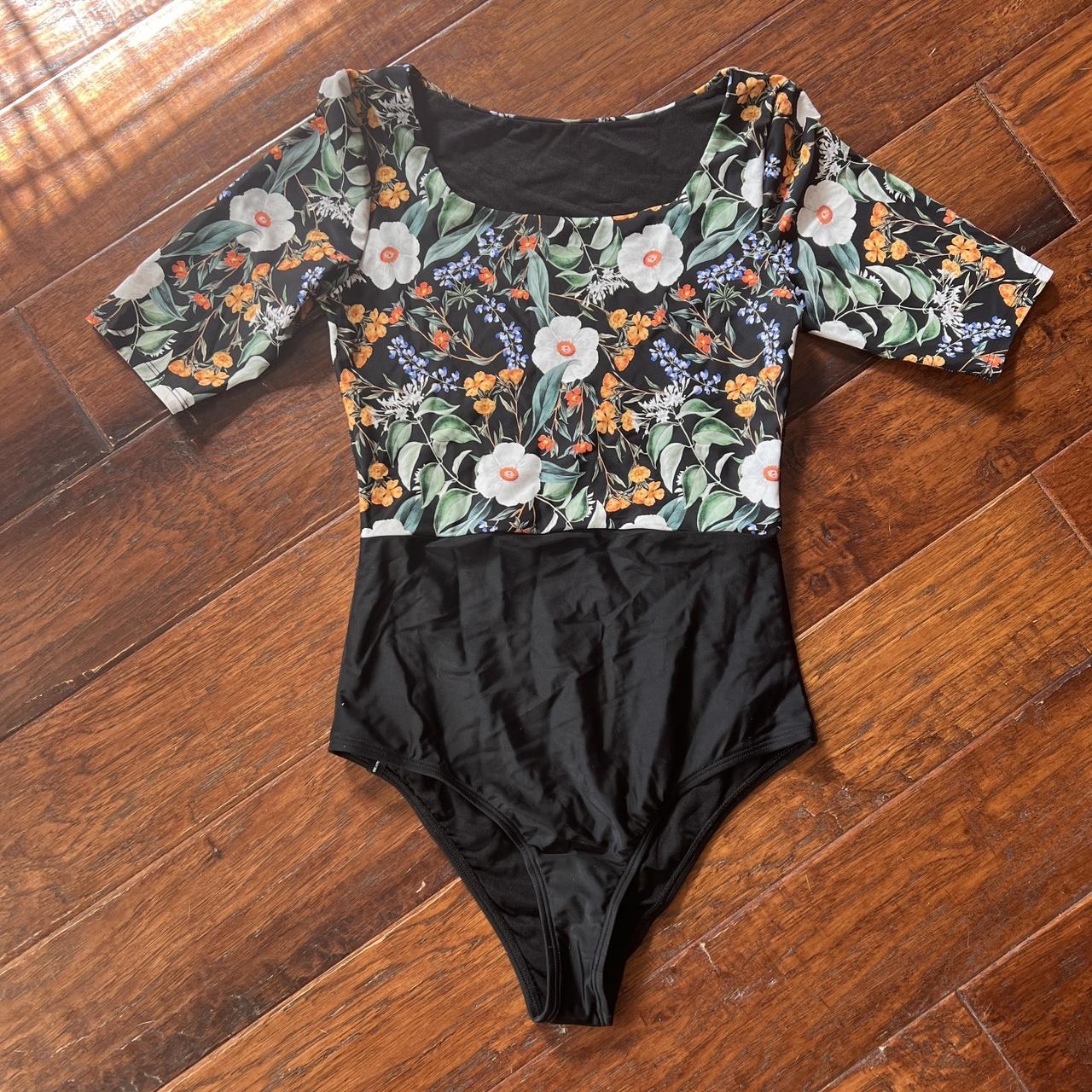 Body Glove Floral Two Toned One Piece. Size small,... - Depop