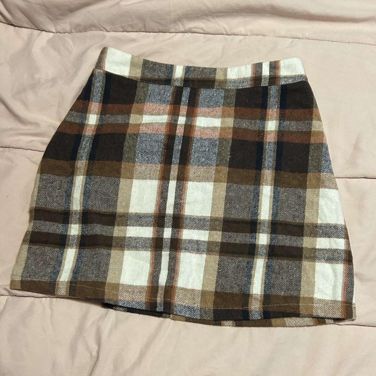 pattern/plaid skirt cute with... - Depop