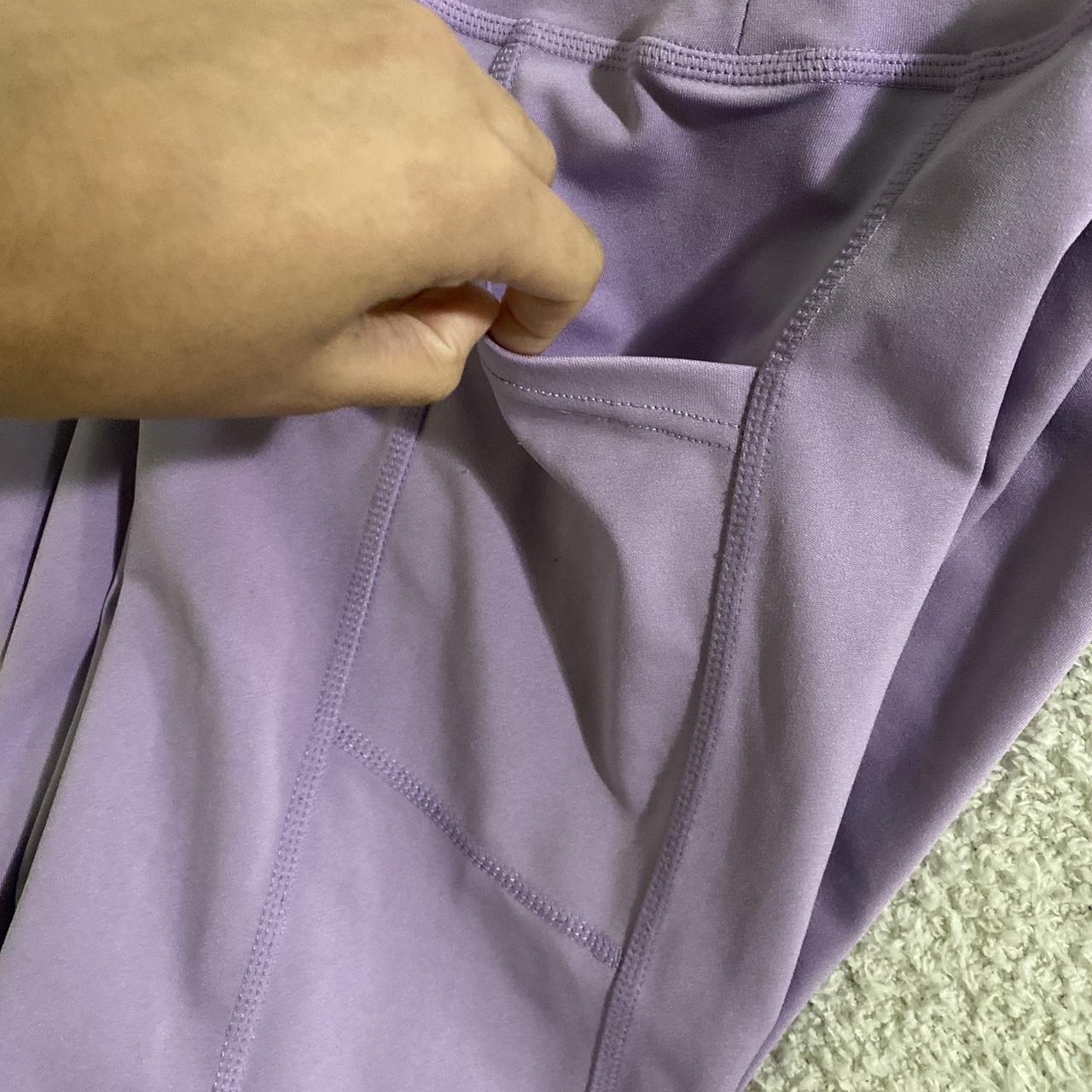 light purple high waisted leggings with pockets on - Depop