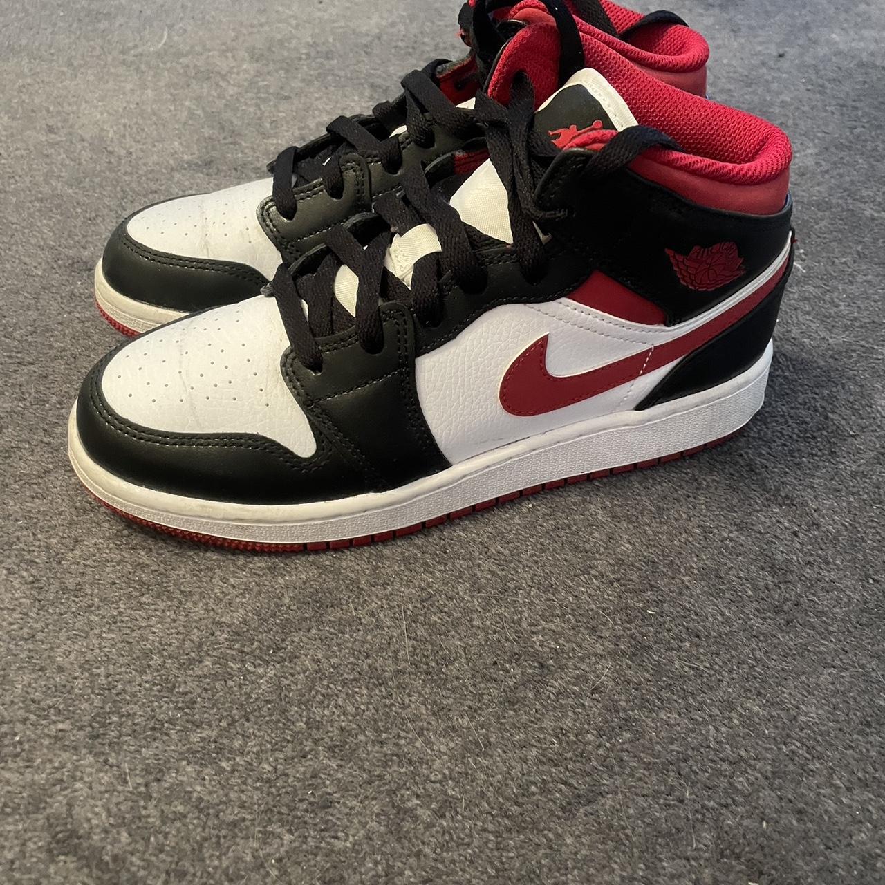 jordan white and red and black
