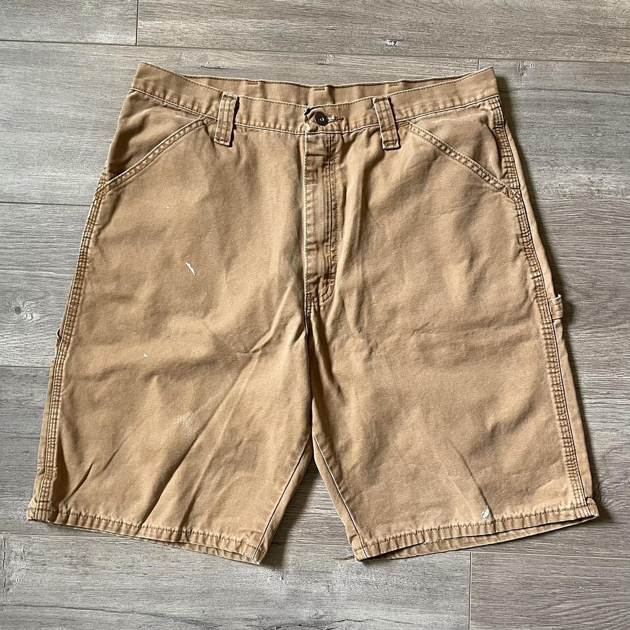 Wrangler Men's Khaki and Brown Shorts | Depop