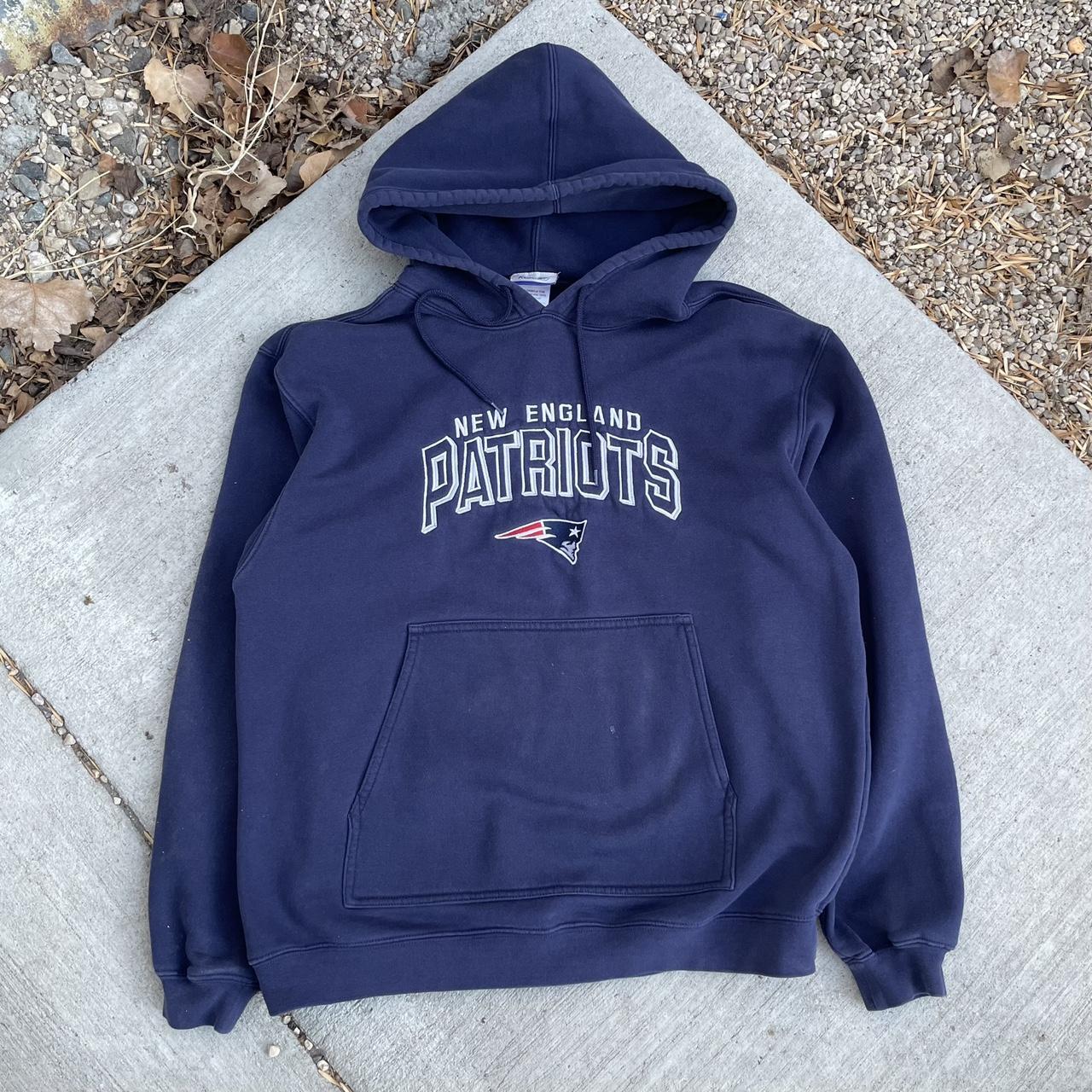 Vtg Y2K NFL New England Patriots Reebok Pullover Hoodie With 