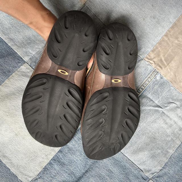 Rare Vintage 00s Y2K Oakley Brown Leather Flip Flop... - Depop