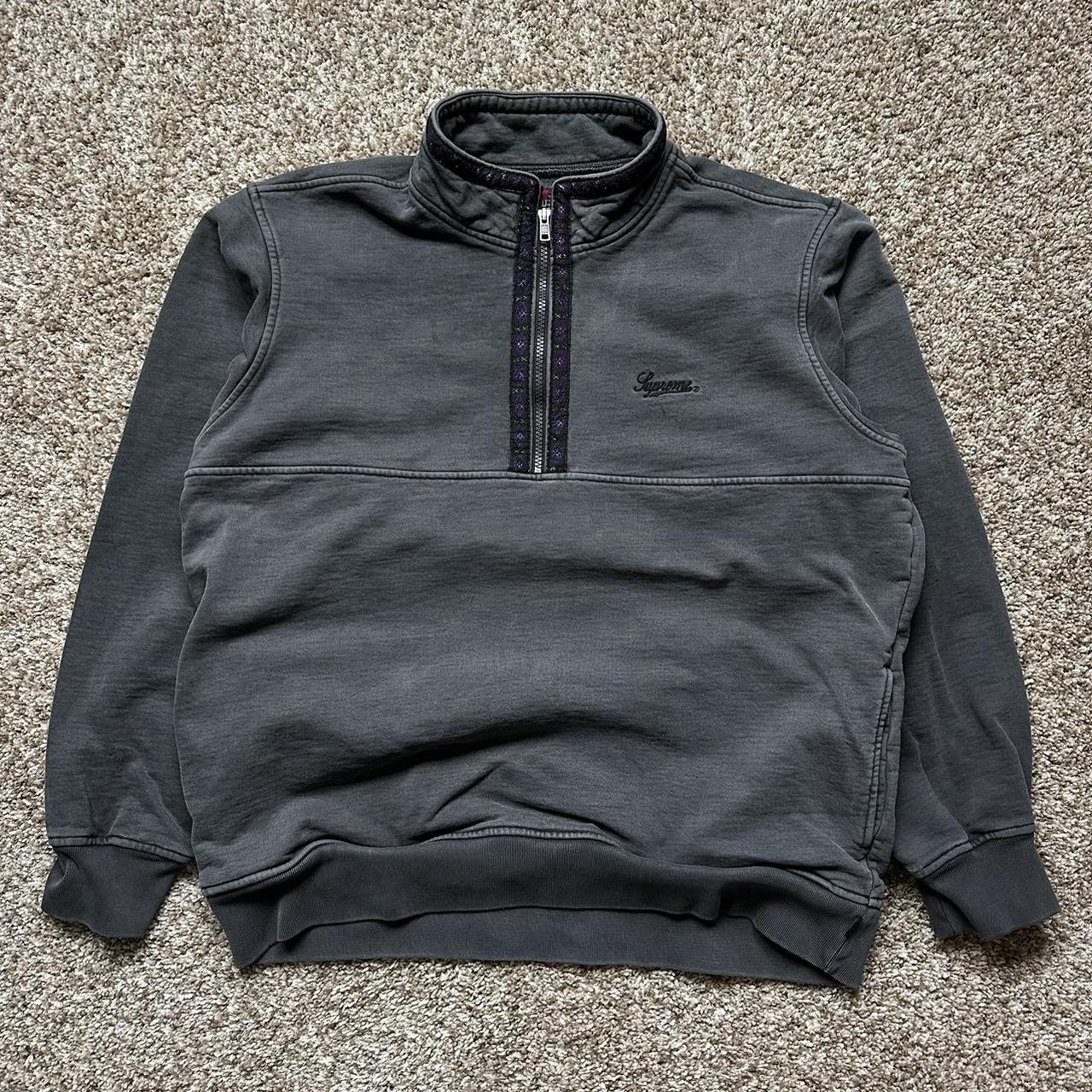 Supreme overdyed half hot sale zip sweatshirt