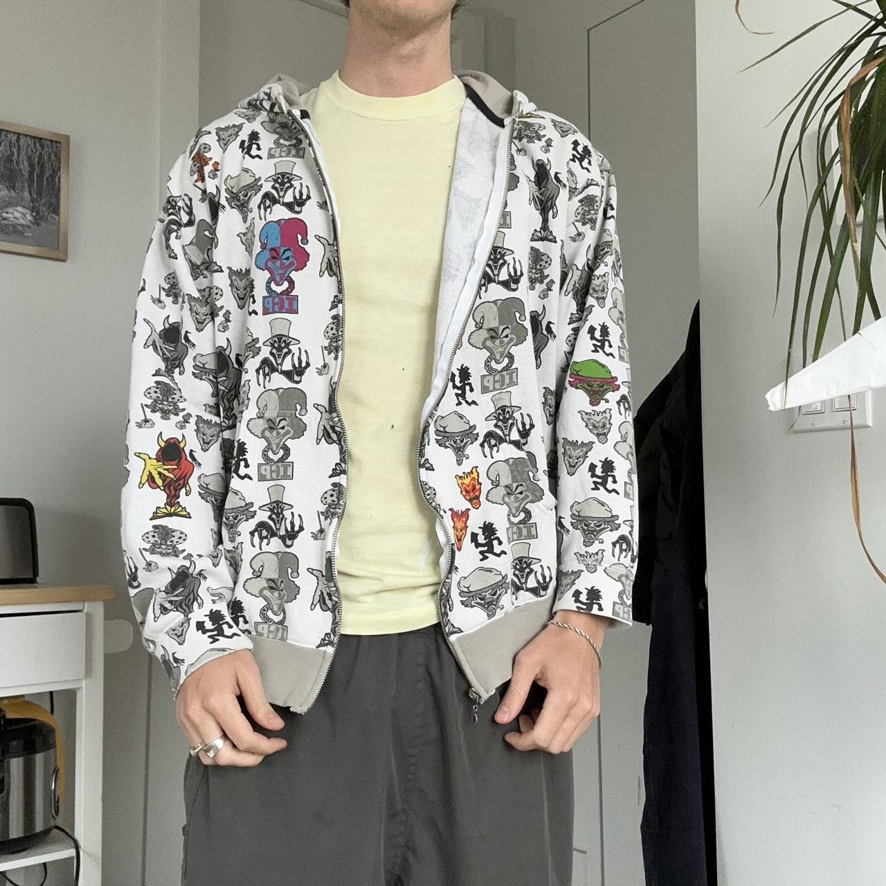 ジャケット・アウター WEIRDO CLOWN - CRAZY JACKET RARE Hi Ya Roy Evil Clown Black Zip Up hoodie Mask Jacket