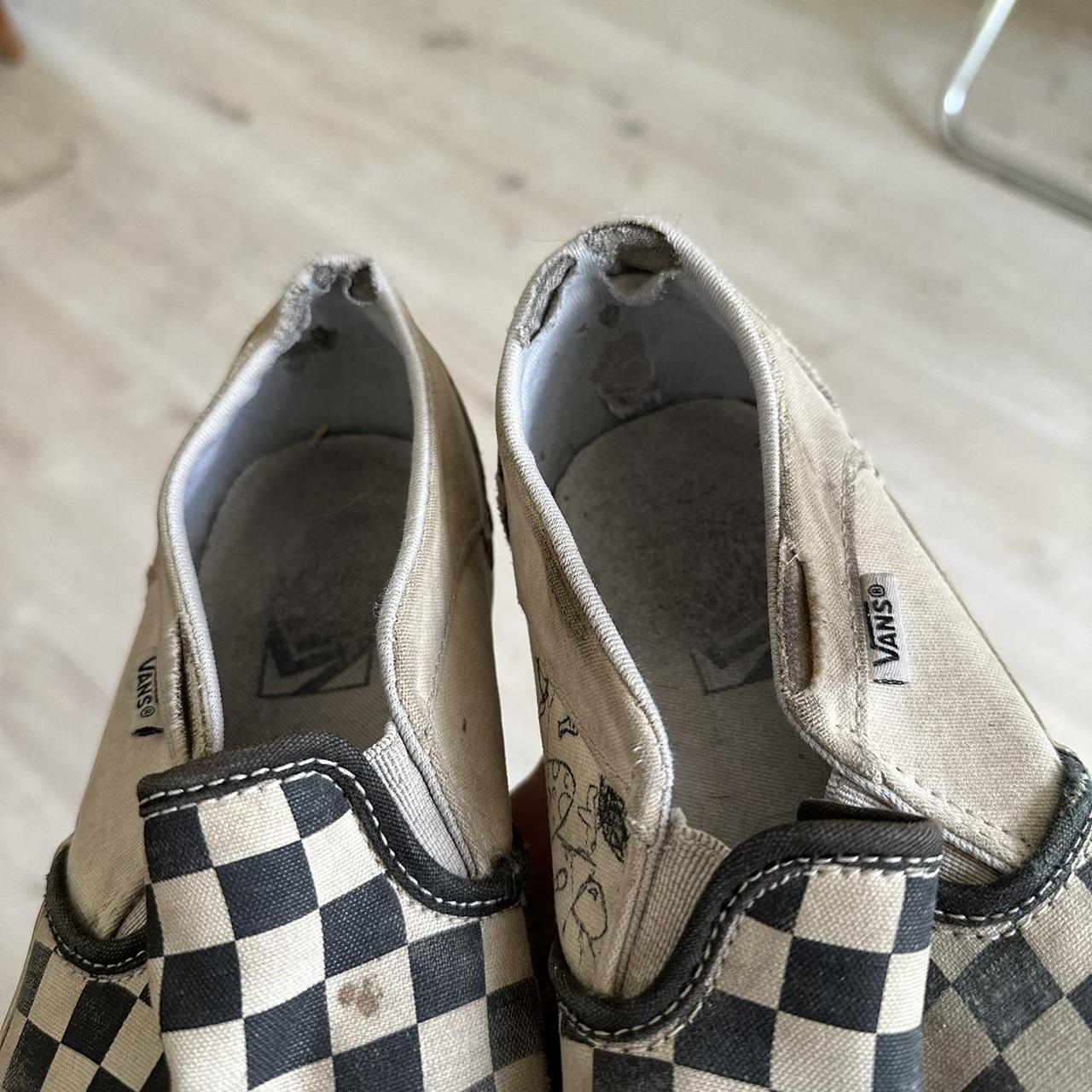 Vintage 00s Y2K Custom Thrashed Faded Vans Checkered. Depop