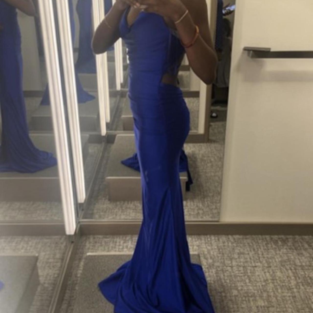 sapphire blue prom dress