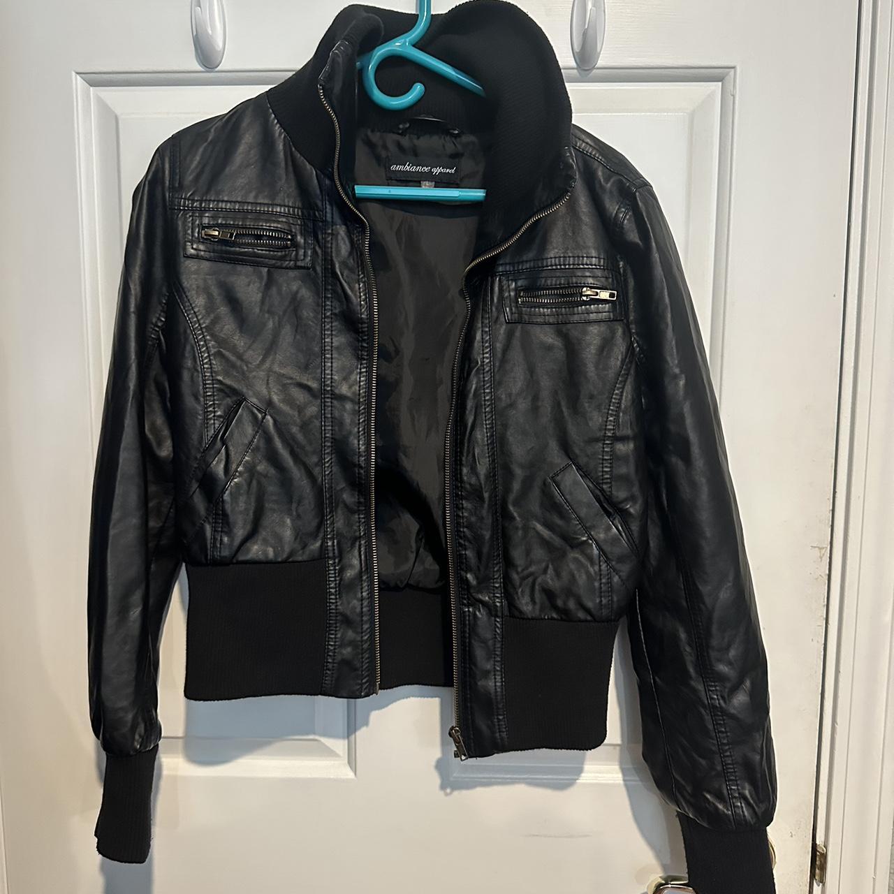 ambiance apparel black leather jacket