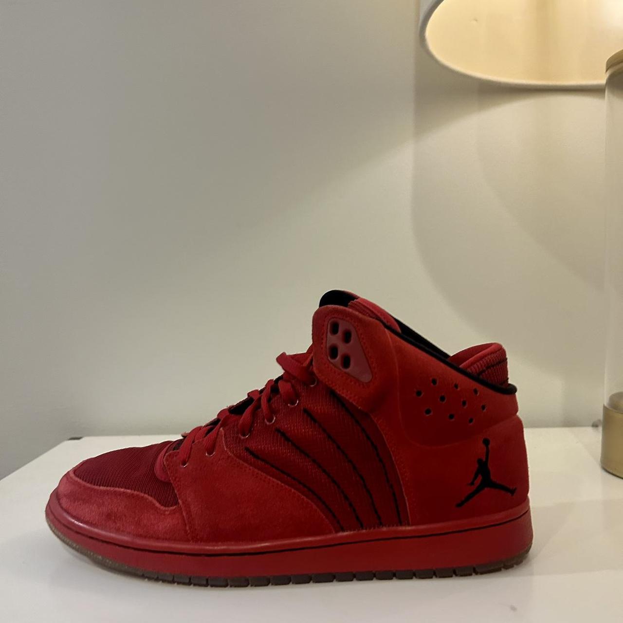 Nike Jordan 1 Flight 4 Premium Sneakers Red Suede Shoes Depop