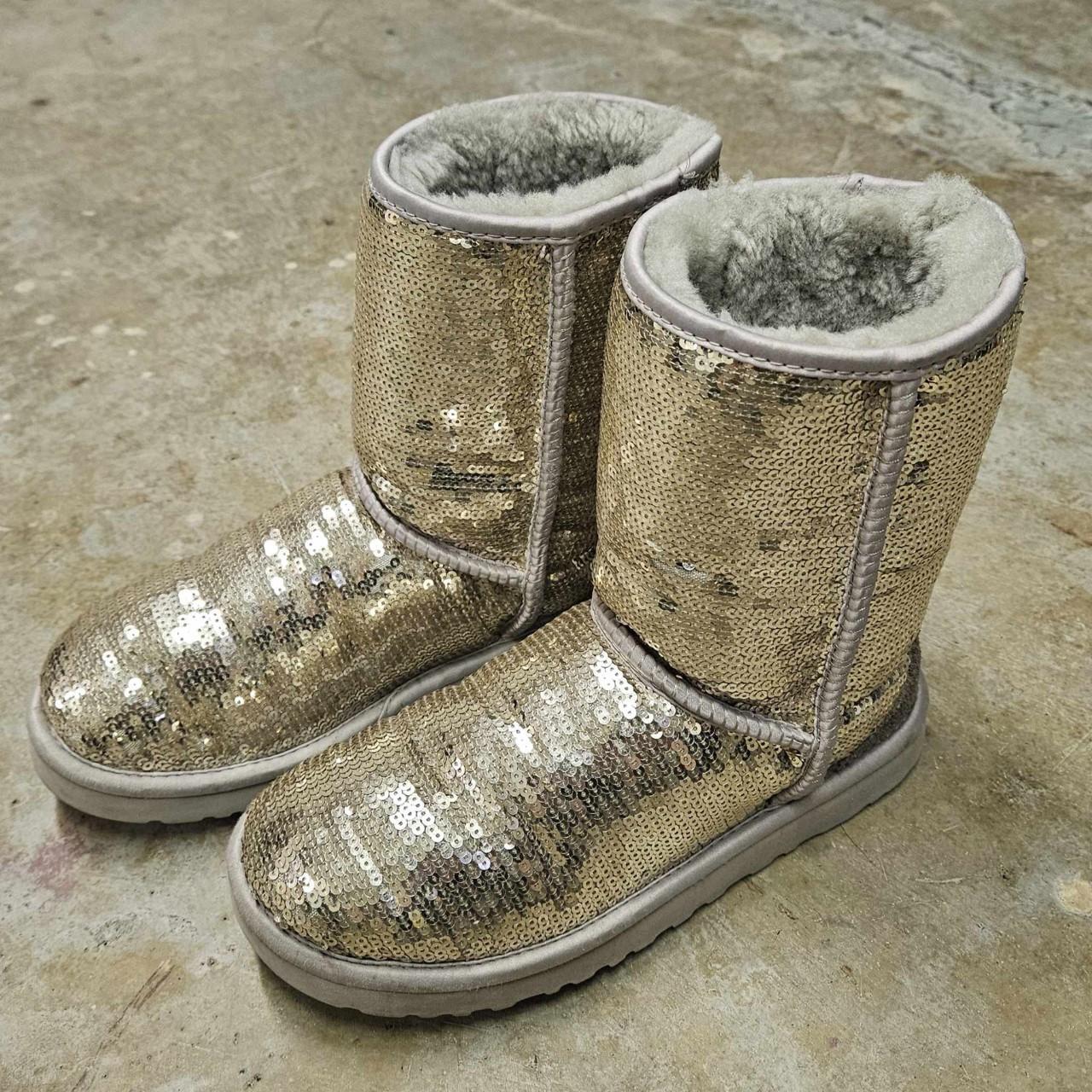 Silver sequin ugg deals boots on sale