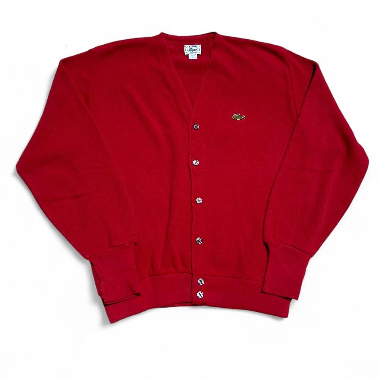 80s~90'S Lacoste LACOSTE CLUB Acrylic Knit Cardigan Made in