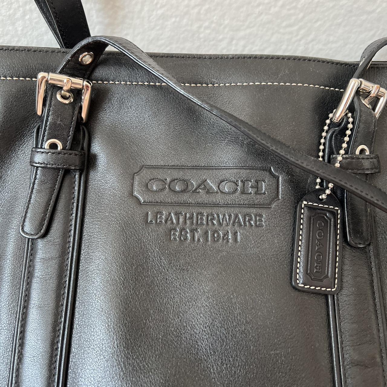 Coach 1941 Leather-ware Black Tote Top handle zipper | Depop