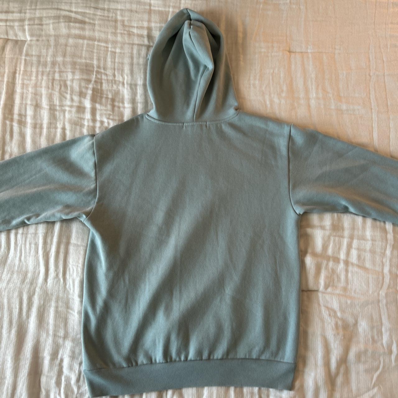 fleece lined blue/green hoodie! never worn just no... - Depop