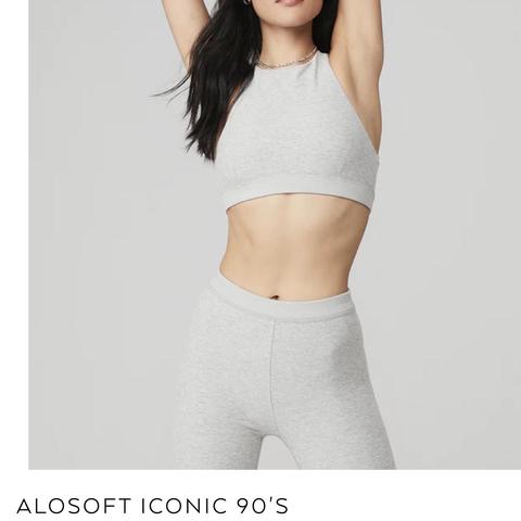 Alosoft Iconic 90's sports bra in grey - Alo Yoga
