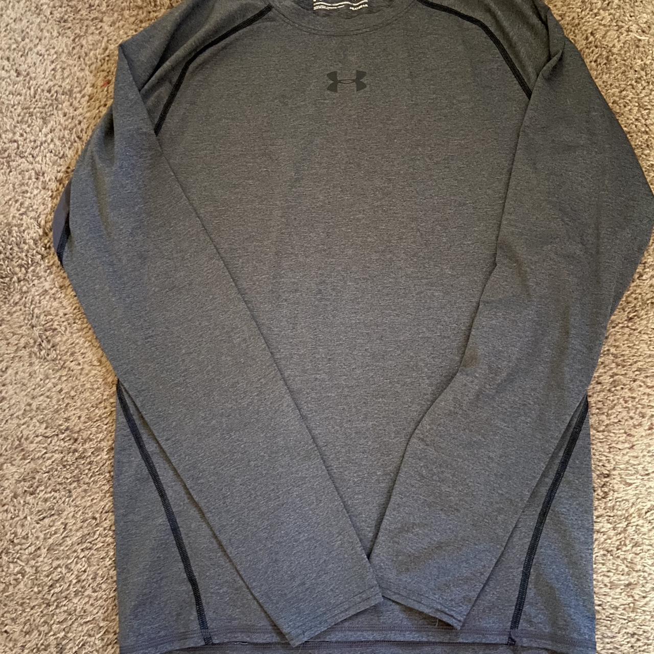 Men’s Size XL Under Armour Heatgear Grey Athletic Shirt Depop