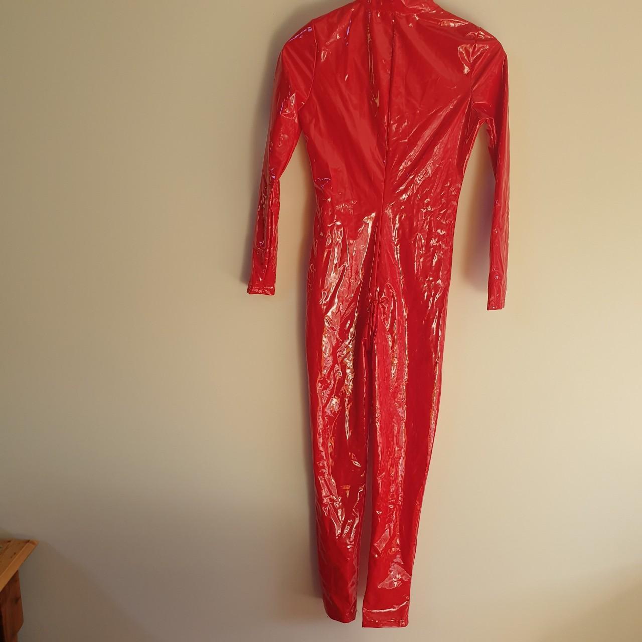 Bright Red Jumpsuit Costume Pre-loved, ex-musical... - Depop