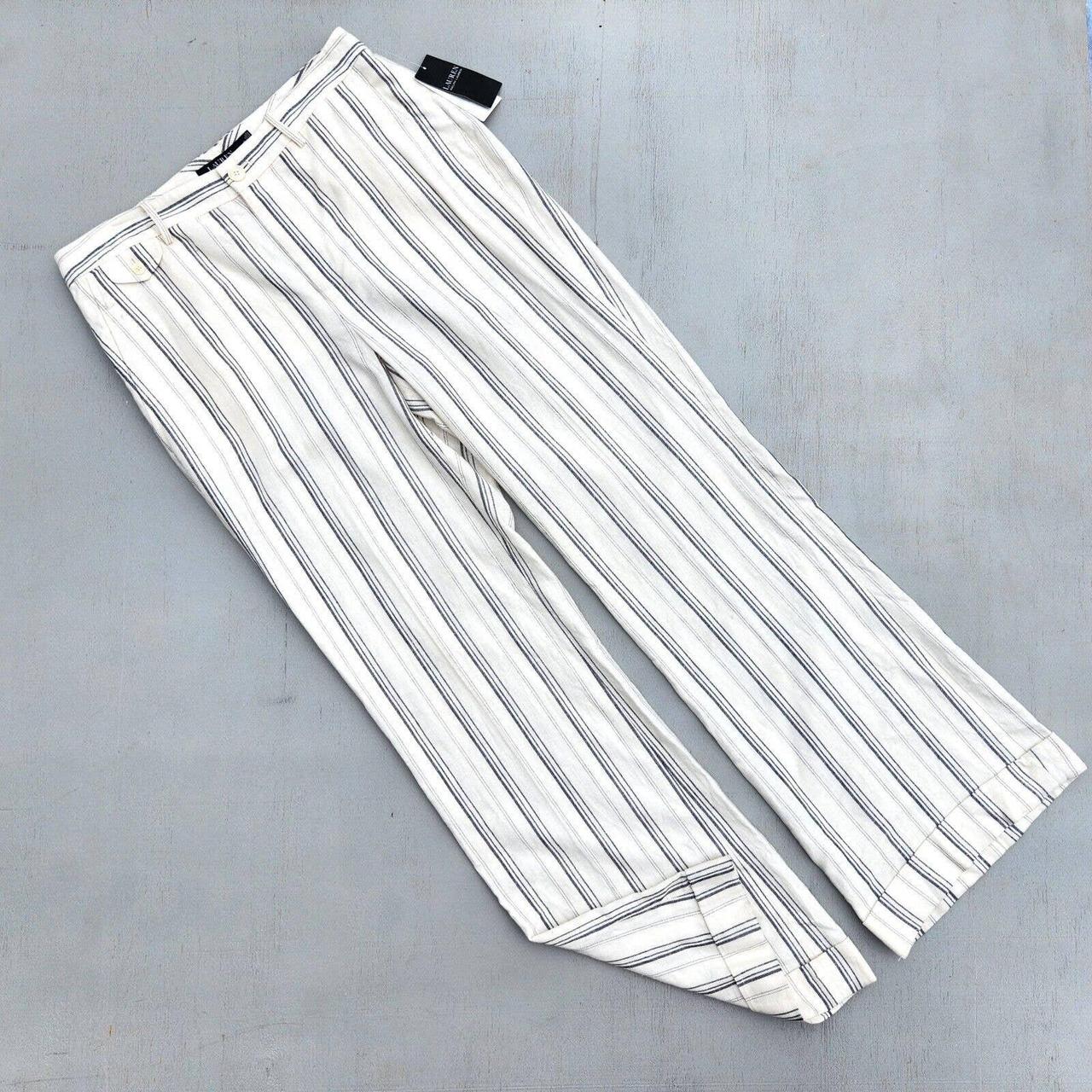 Ralph Lauren White on White Striped Linen Blend