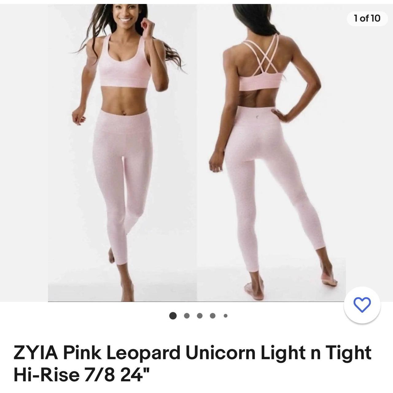 ZYIA pink leopard unicorn light n tight hi-rise 7/8 - Depop