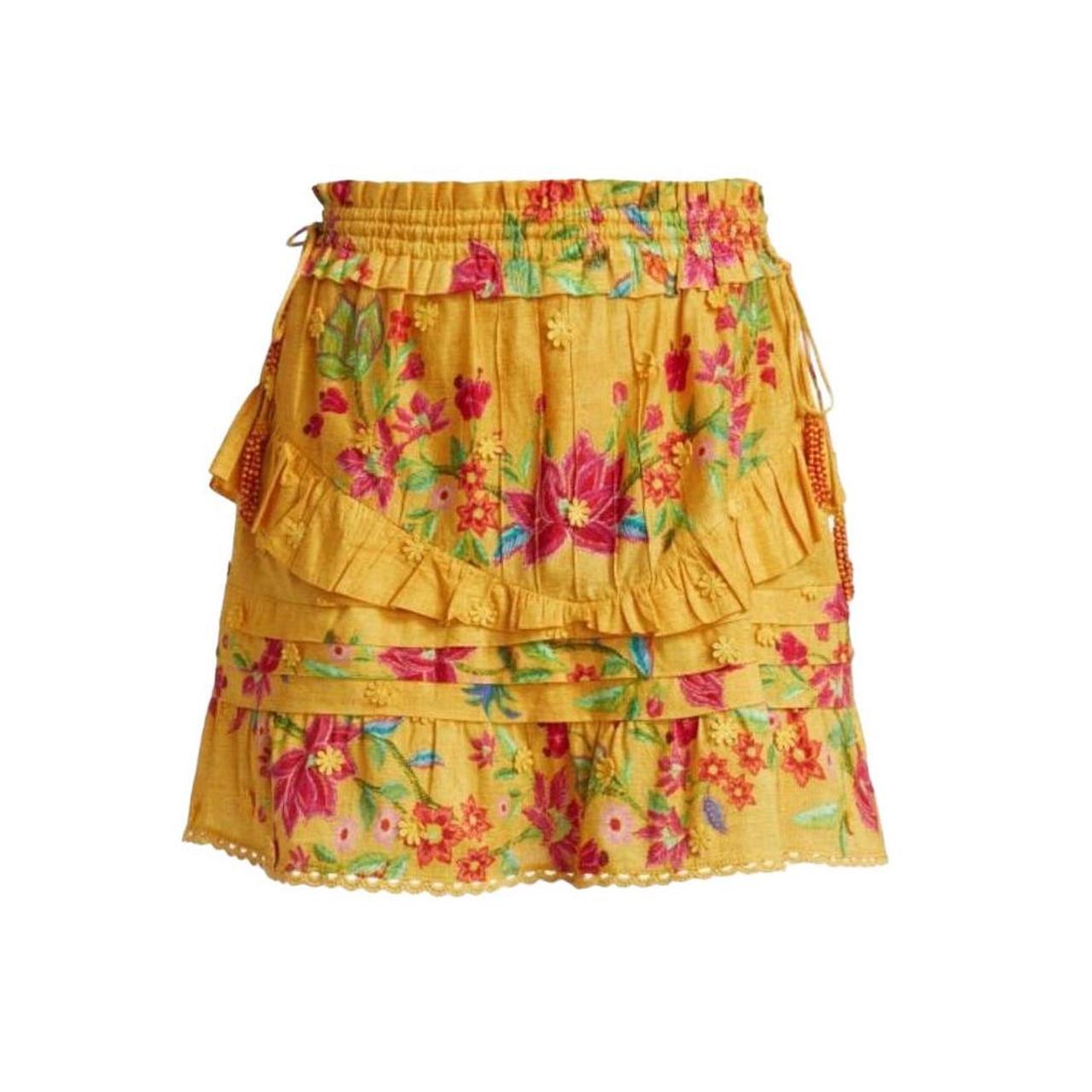 Farm Rio Women's Yellow and Pink Skirt (3)