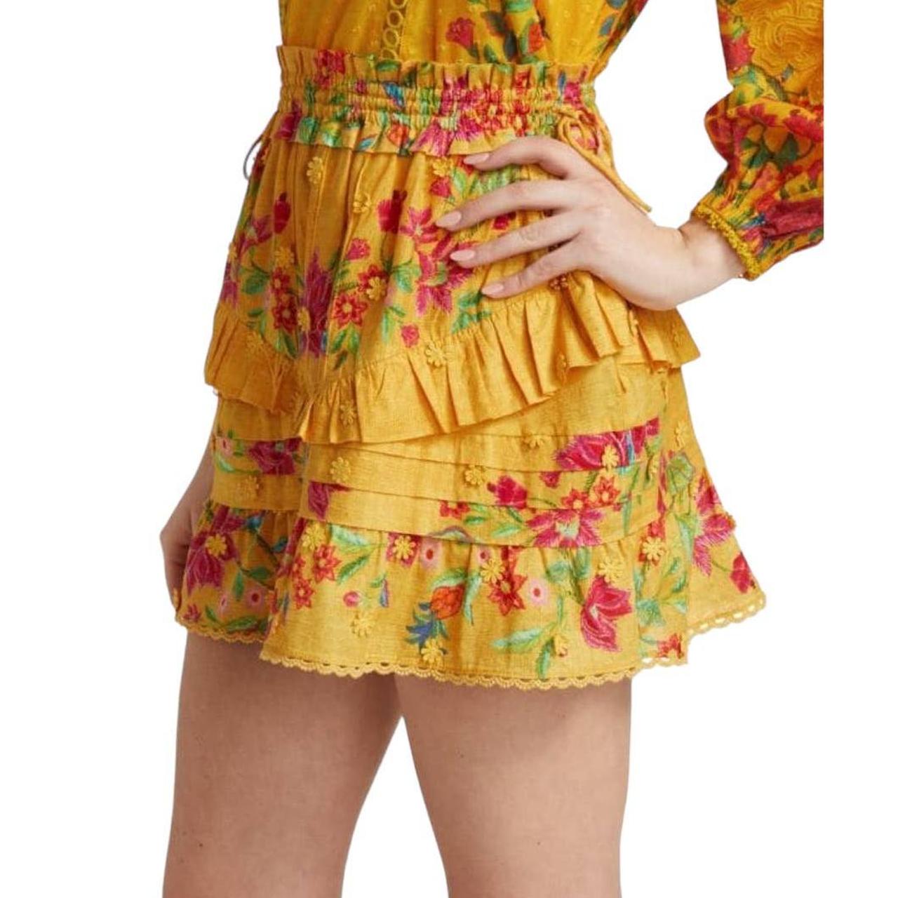 Farm Rio Women's Yellow and Pink Skirt (5)