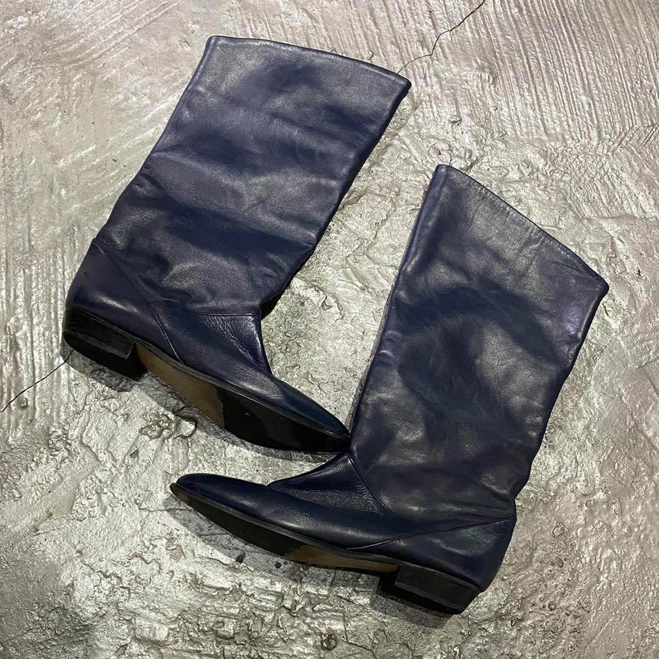 Womens navy blue hot sale mid calf boots