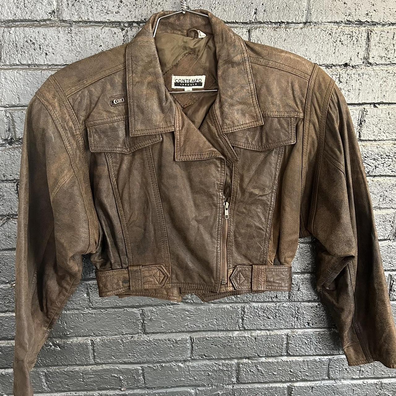 Vintage Contempo Casuals Cropped 2024 Leather Jacket