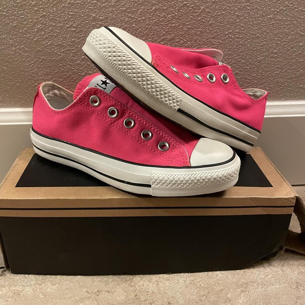 Pink slip fashion on converse