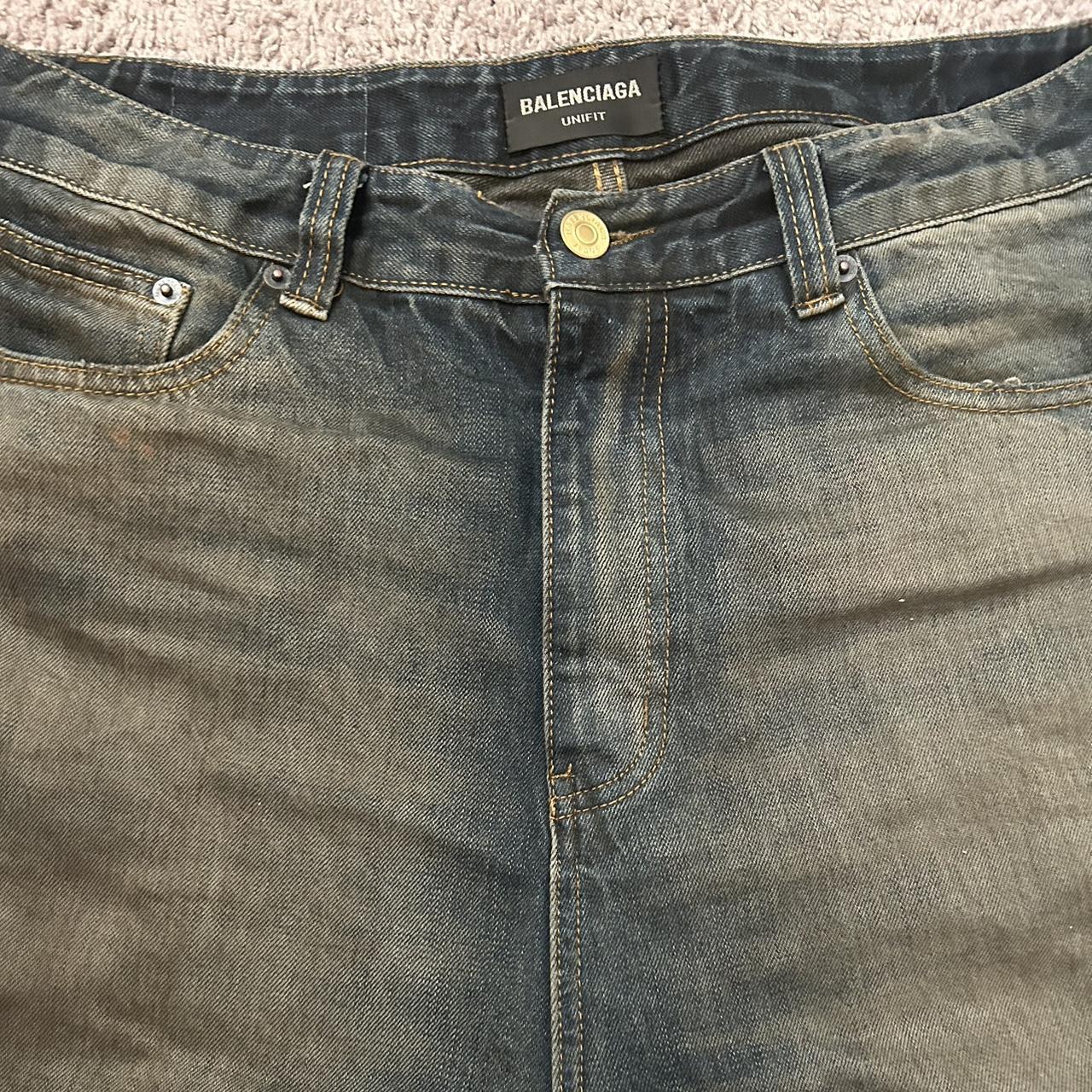 BALENCIAGA MUD WASH FLARED DENIM BOOTCUT JEANS SIZE... Depop