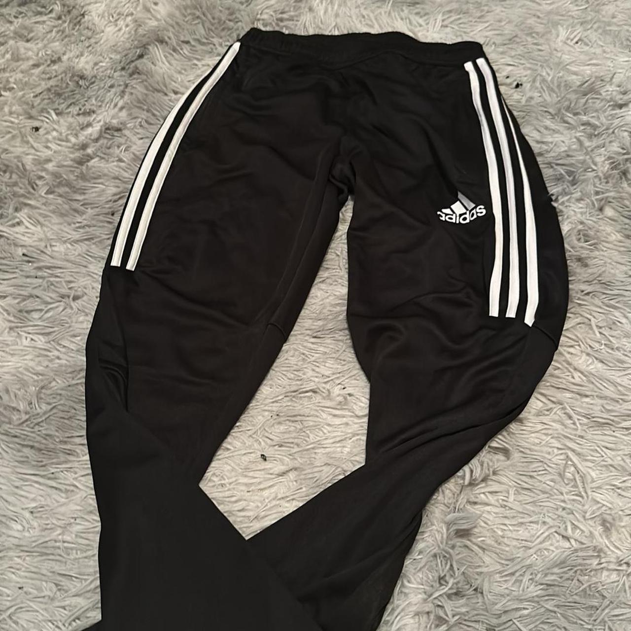 Adidas track pant skinny fit cut 3 stripe pants Depop