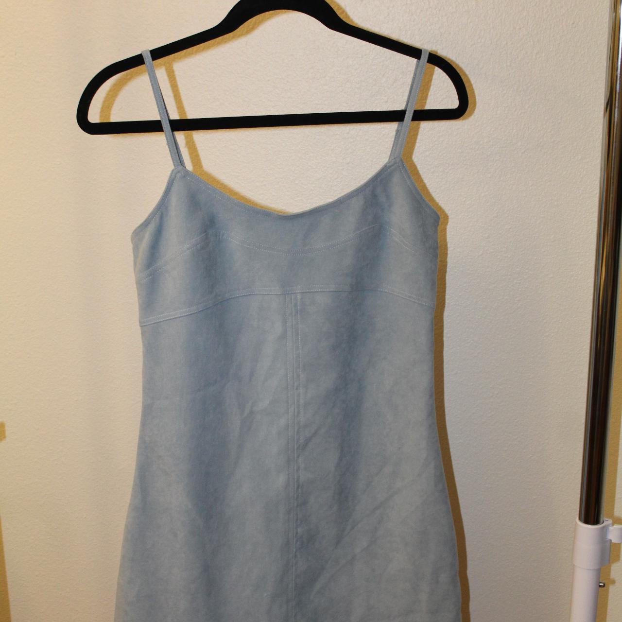 Light blue denimlike suede dress from Pacsun. Depop