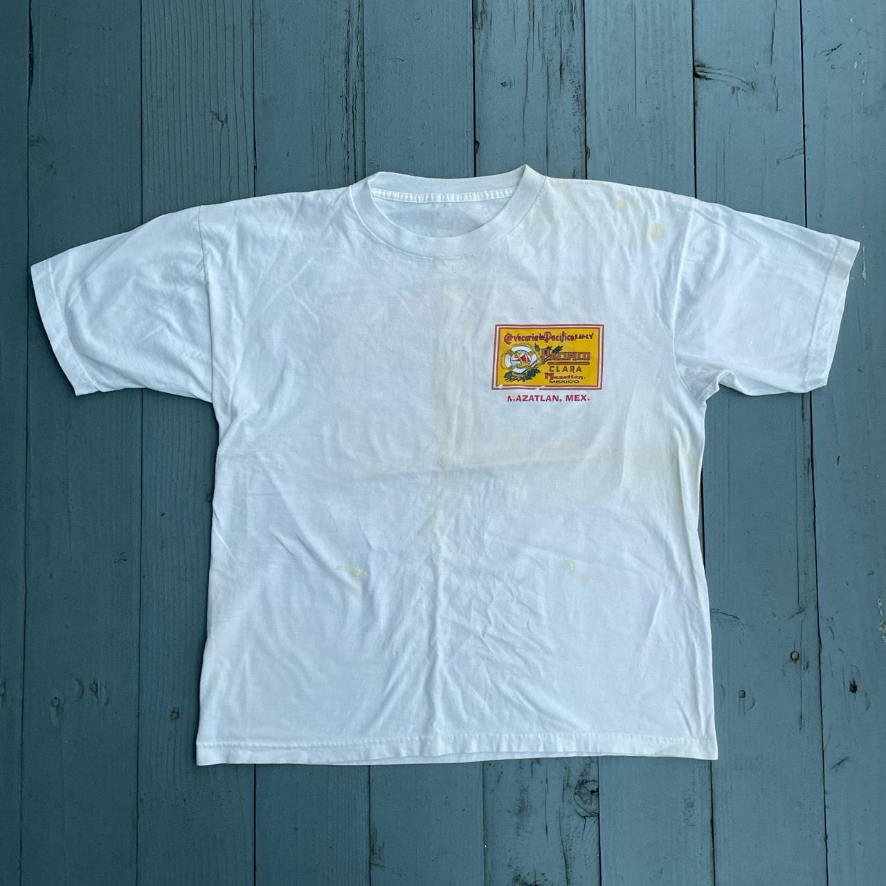 Vintage 90s white loose fit Pacifico graphic... - Depop