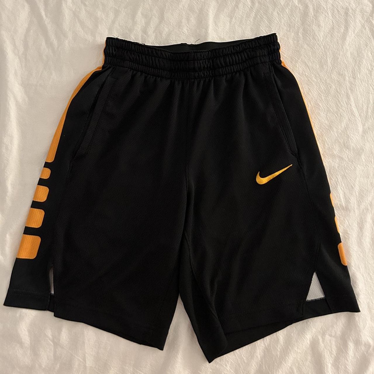 nike women's black and orange shorts