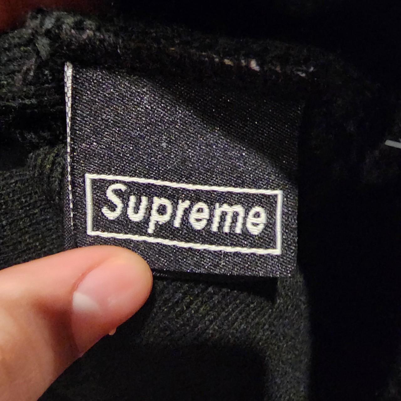 black new era supreme box logo beanie - Depop