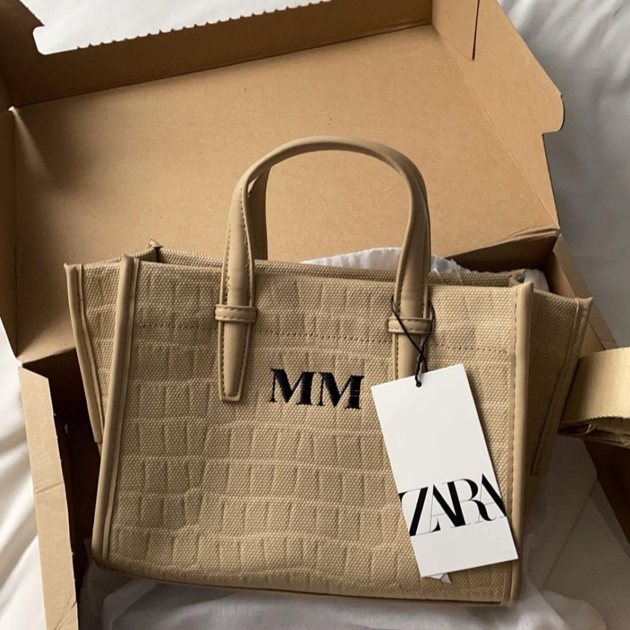 Zara logo tote bag sale