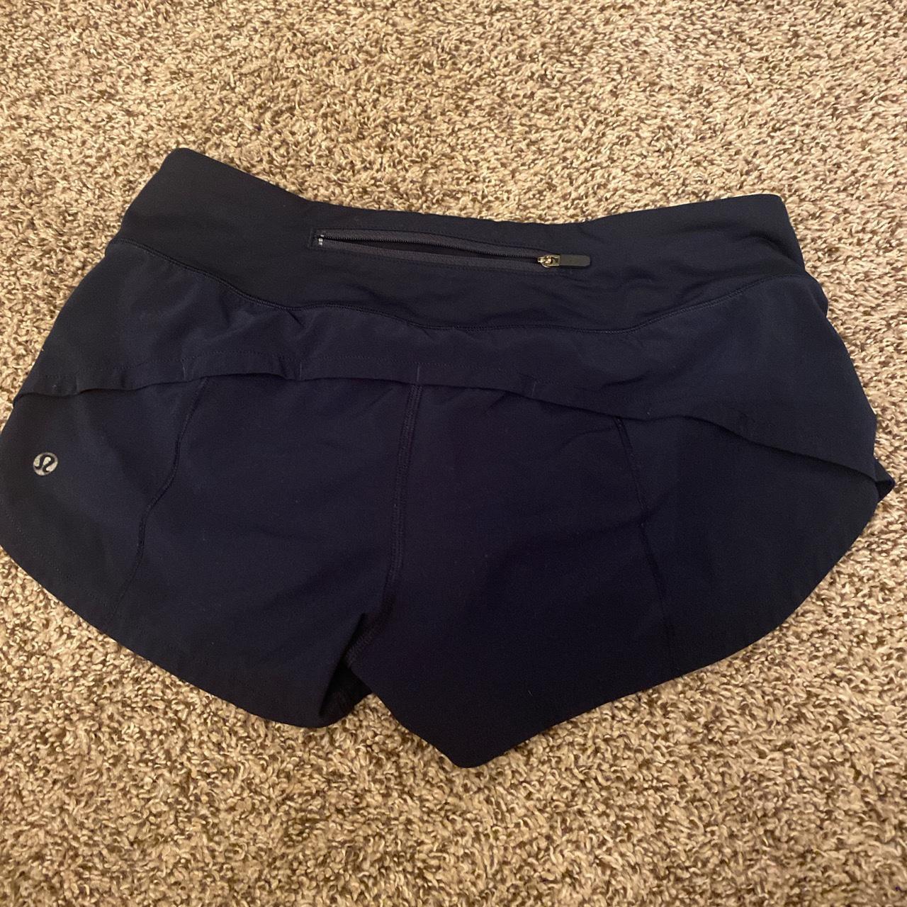 Navy blue lululemon shorts inseam 2.5, size 4 Depop