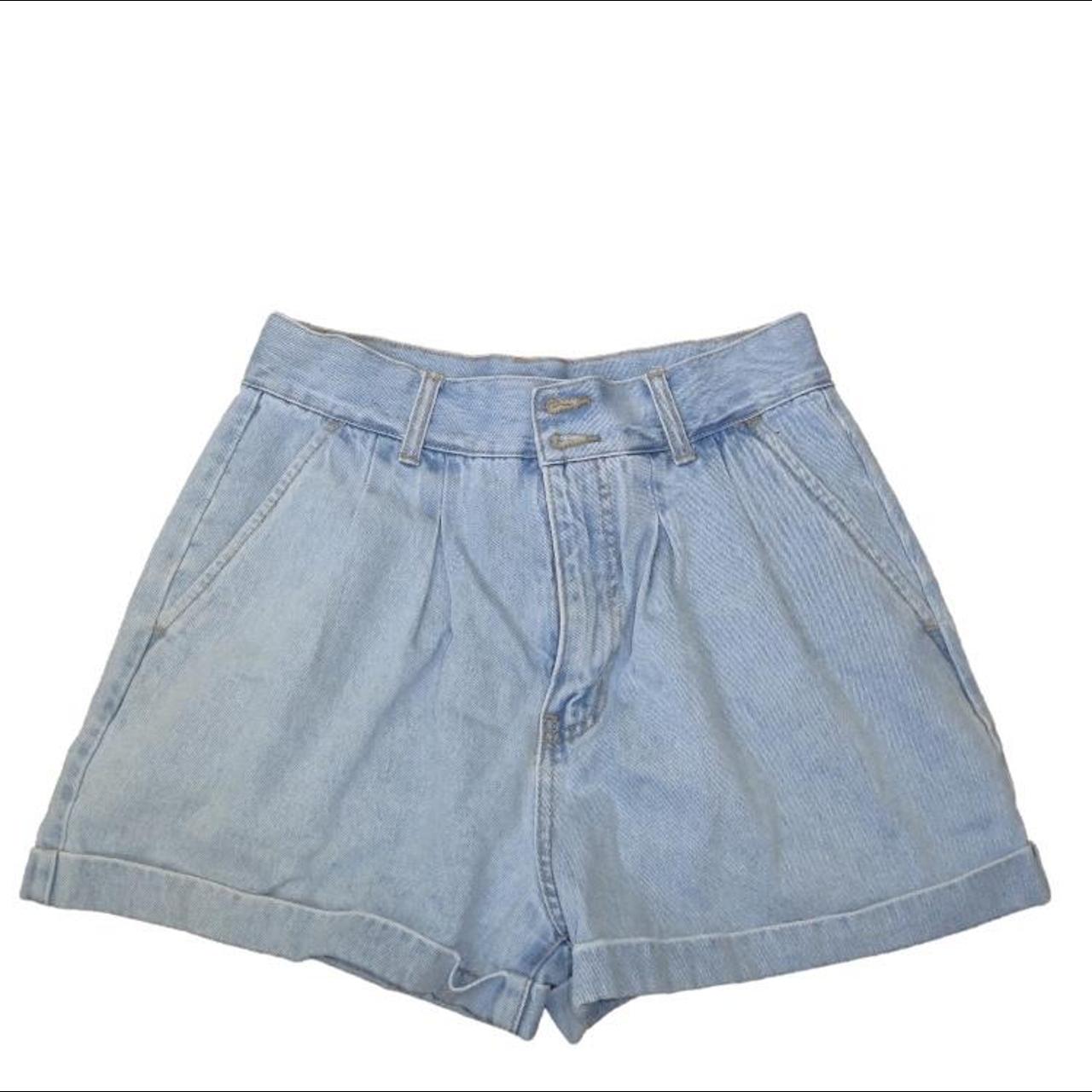 High Waist Wide Leg Denim Shorts - Depop