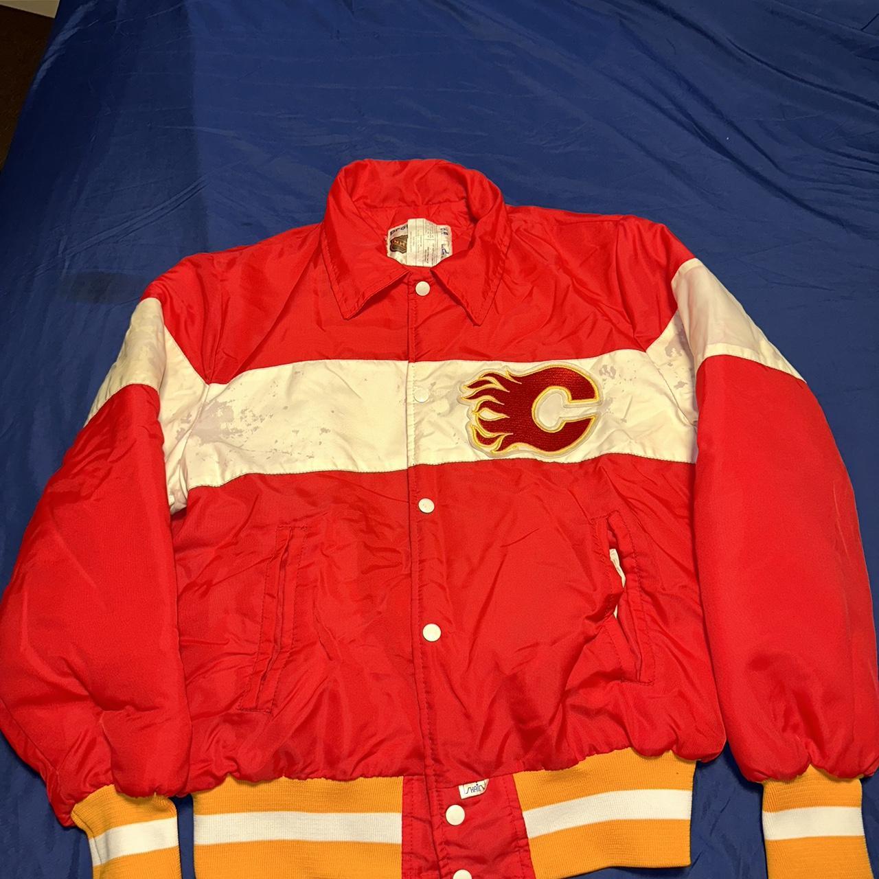 Vintage NHL - Calgary Flames 1/4-Zip Pullover Windbreaker 1990s