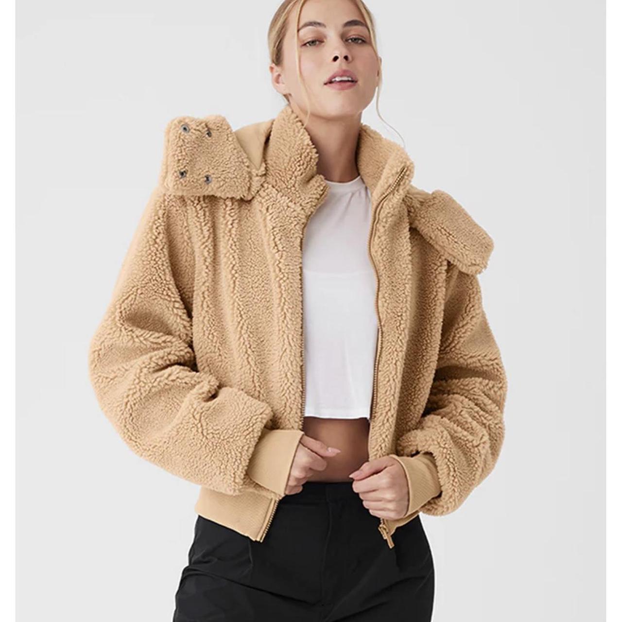Camel sherpa jacket women's Clearance