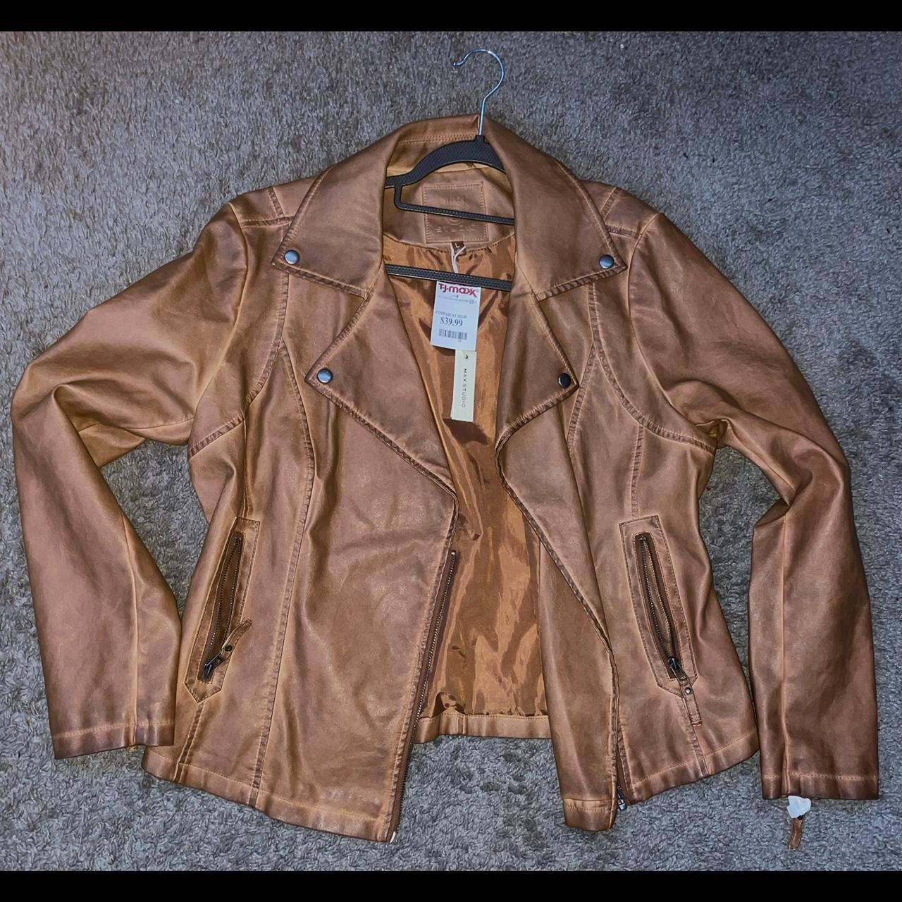 Max studio leather jacket sale