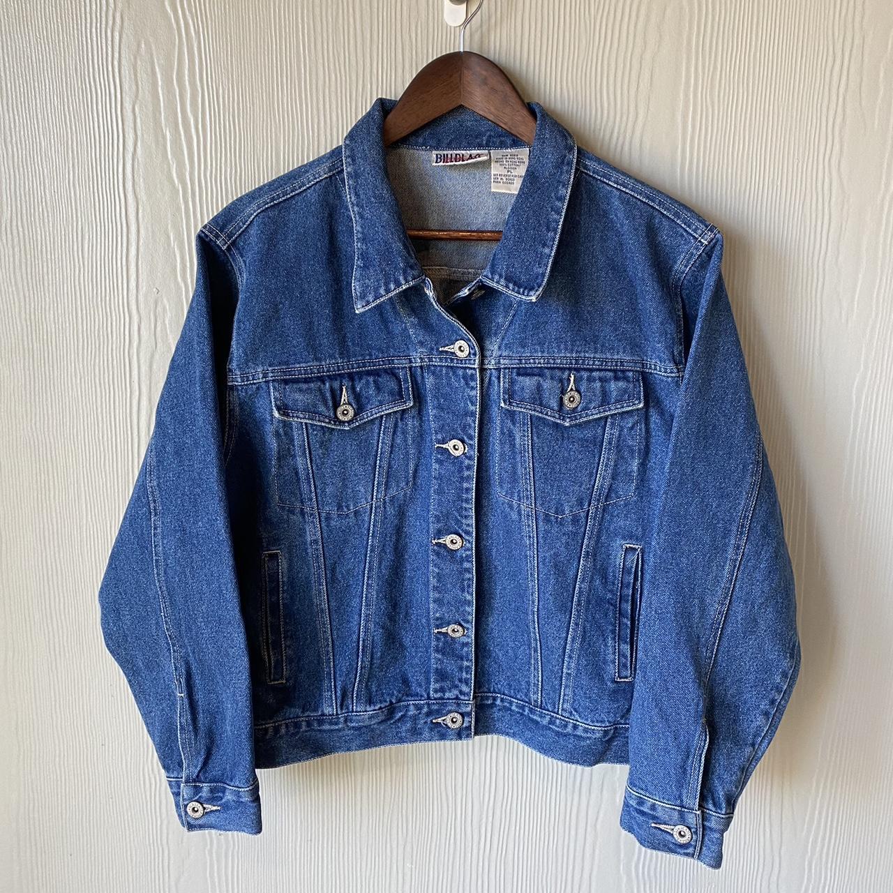 1990s Bill Blass Denim Jacket Marked petite large,... - Depop