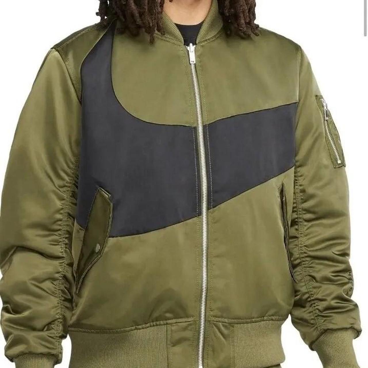 Nike olive green hot sale bomber jacket