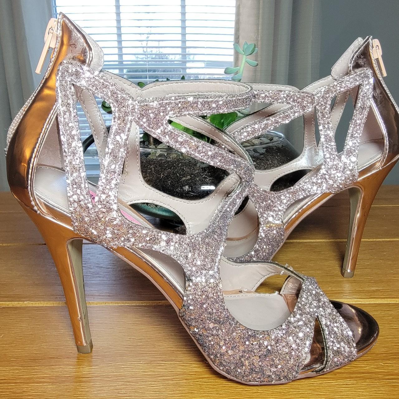 Beautiful Betsey Johnson Raqui Rose Gold Glitter Depop