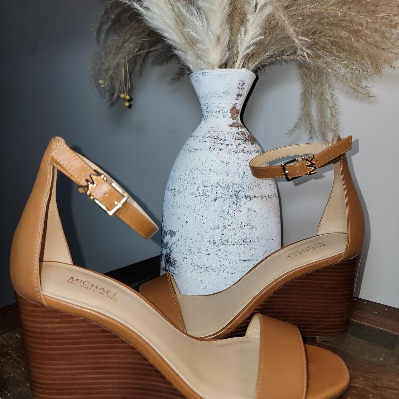 Michael kors deals tan wedges