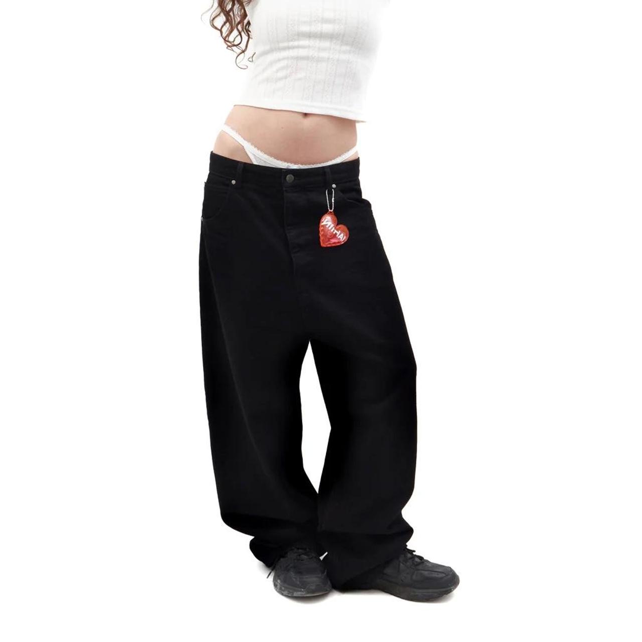 niihai black baggy jeans size xs, cheapest on depop🌟... Depop