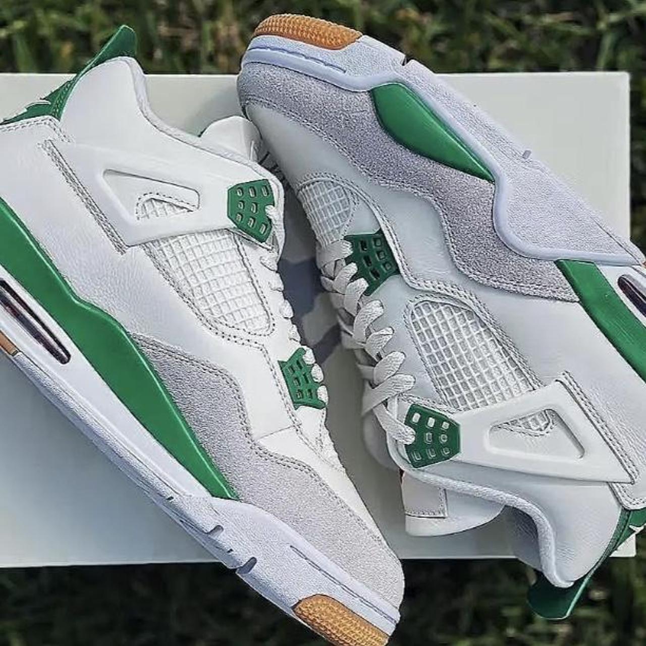 jordan 4 green and white - Depop