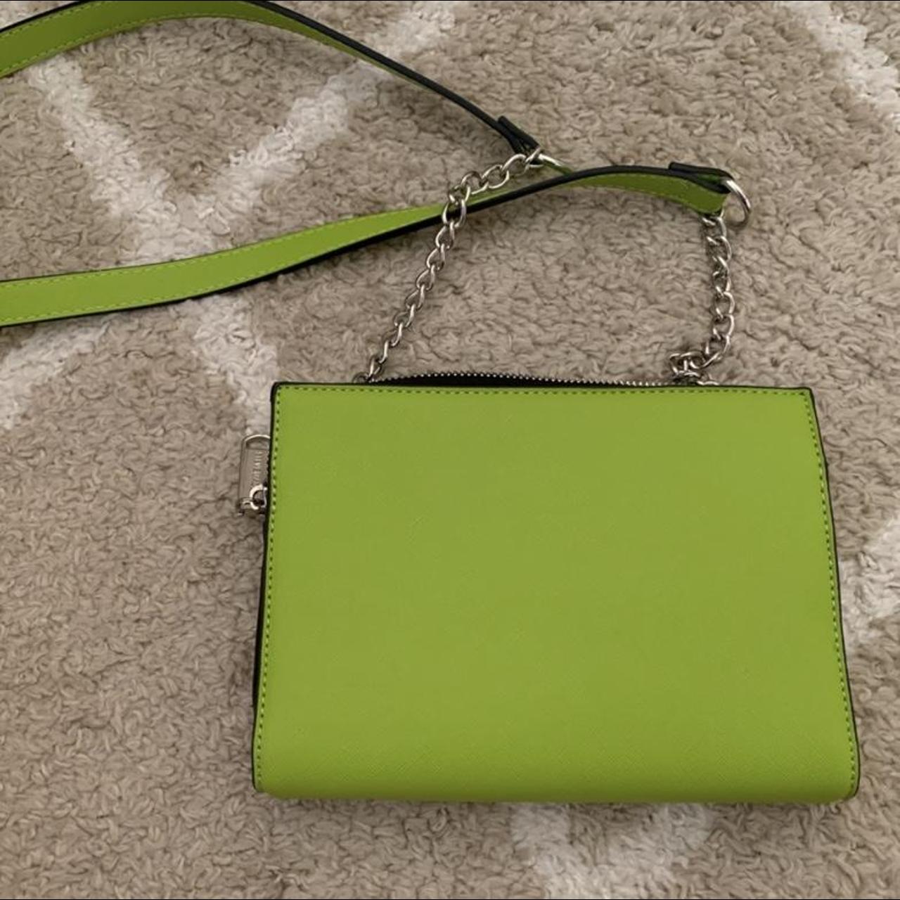 Green quilted faux leather crossbody bag/purse. CLN, - Depop