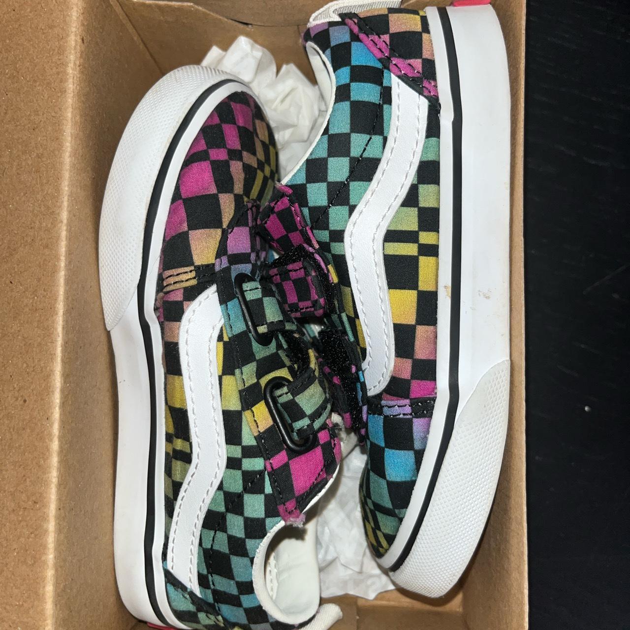 Checkered store velcro vans